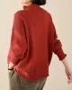 Casual Loose Long Sleeves Solid Color High-Neck Sweater Tops