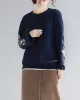 Original Embroidere Round-Neck Knitting Sweater