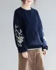 Original Embroidere Round-Neck Knitting Sweater