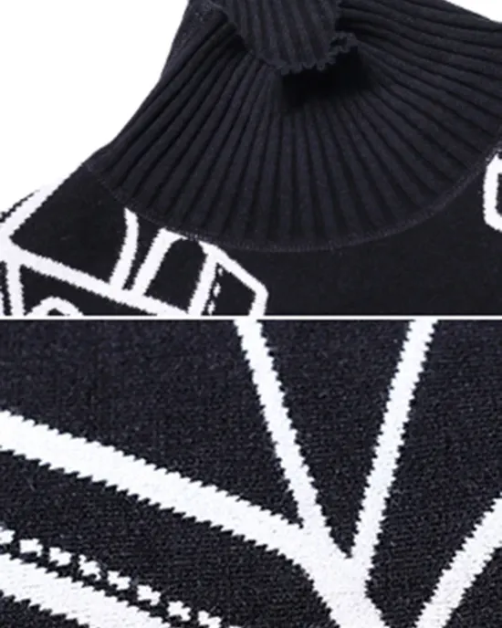 Original Print Irregularity Knitting Sweater