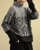 Original Print High-Neck Knitting Sweater