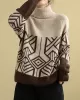 Original Print High-Neck Knitting Sweater