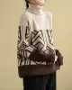 Original Print High-Neck Knitting Sweater