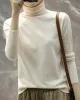 Solid Color Heaps Collar Long Sleeve Knitwear Tops