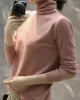 Solid Color Heaps Collar Long Sleeve Knitwear Tops