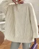 Original Casual Loose Round-Neck Long Sleeves Sweater Tops