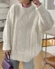 Original Casual Loose Round-Neck Long Sleeves Sweater Tops