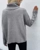 Casual Loose Solid Color High-Neck Long Sleeves Knitwear