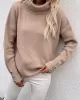 Casual Loose Solid Color High-Neck Long Sleeves Knitwear