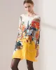 Original Loose Cartoon Printed Round-Neck Long Sleeves Sweater Dress