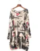 Urban Loose One-Shoulder Printed Split-Joint Sweater