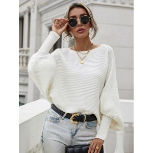 Casual Loose 6 Colors Off-The-Shoulder Long Sleeves Sweater Top