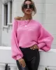 Casual Loose 6 Colors Off-The-Shoulder Long Sleeves Sweater Top