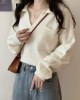 Casual Simple 6 Colors V-Neck Long Sleeves Sweater Top