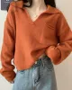 Casual Simple 6 Colors V-Neck Long Sleeves Sweater Top