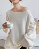 Simple Solid Color Round-Neck Sweater