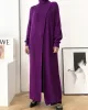 Original Loose Solid Color Split-Front Sweater Dress