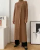 Original Loose Solid Color Split-Front Sweater Dress