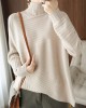 Original Irregular 7 Colors High-Neck Long Sleeves Sweater Top