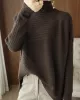 Original Irregular 7 Colors High-Neck Long Sleeves Sweater Top