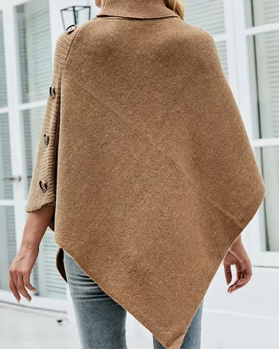 Casual 7 Colors High-Neck Sweater Cape