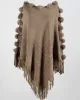 Original 6 Colors Tassels Embroidered Round-Neck Sweater Cape