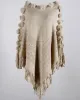 Original 6 Colors Tassels Embroidered Round-Neck Sweater Cape