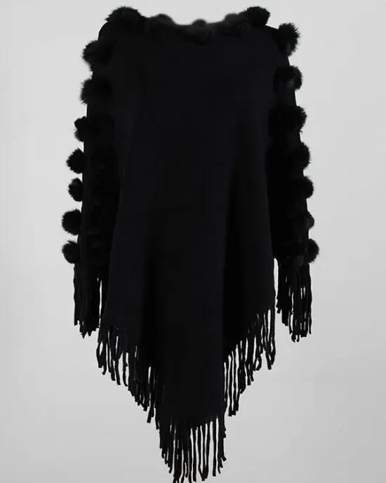 Original 6 Colors Tassels Embroidered Round-Neck Sweater Cape