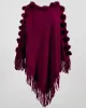 Original 6 Colors Tassels Embroidered Round-Neck Sweater Cape