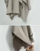 Simple Loose Solid Color High-Neck Batwing Sleeves Sweater