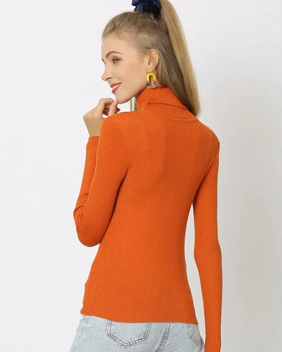 10 Colors Simple Knitting Solid Color High-Neck Pullover