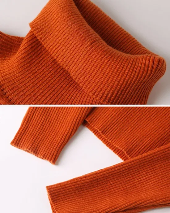 10 Colors Simple Knitting Solid Color High-Neck Pullover