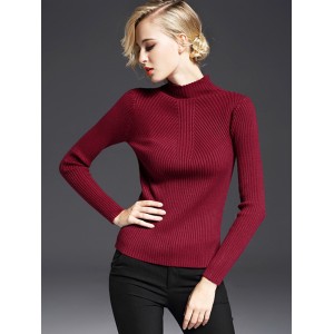 7 Colors Simple Knitting Solid Color High-Neck Sweater