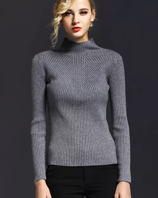 7 Colors Simple Knitting Solid Color High-Neck Sweater