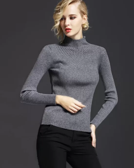 7 Colors Simple Knitting Solid Color High-Neck Sweater