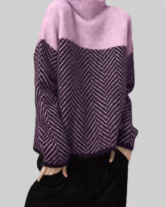 Casual Loose High-Neck Sweater Tops