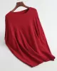 Solid Color Half Sleeves Loose Off-The-Shoulder Sweater Tops Pullovers Knitwear