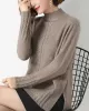 Loose Split-Side Solid Color Half Turtleneck Sweater Tops