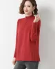 Loose Split-Side Solid Color Half Turtleneck Sweater Tops