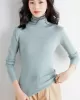 Simple Skinny Long Sleeves Solid Color High-Neck Sweater Tops Pullovers