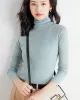 Simple Skinny Long Sleeves Solid Color High-Neck Sweater Tops Pullovers