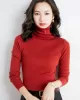 Simple Skinny Long Sleeves Solid Color High-Neck Sweater Tops Pullovers