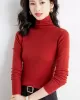 Simple Skinny Long Sleeves Solid Color High-Neck Sweater Tops Pullovers