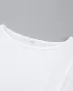 Pleated Solid Color Long Sleeves Skinny Round-Neck T-Shirts