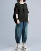 Solid Color Split-Joint Batwing Sleeves Loose Round-neck T-Shirts Tops