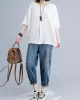 Solid Color Split-Joint Batwing Sleeves Loose Round-neck T-Shirts Tops