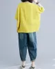 Solid Color Split-Joint Batwing Sleeves Loose Round-neck T-Shirts Tops