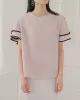 Falbala Tiered Short Sleeves Round-Neck T-Shirts Tops