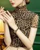 Urban Skinny Leopard High-Neck T-Shirts Tops