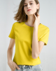 Simple Loose Short Sleeves Solid Color Round-Neck T-Shirts Tops